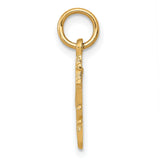 Perfect Wife Stacked Words Charm Pendant in Real 14k Yellow Gold