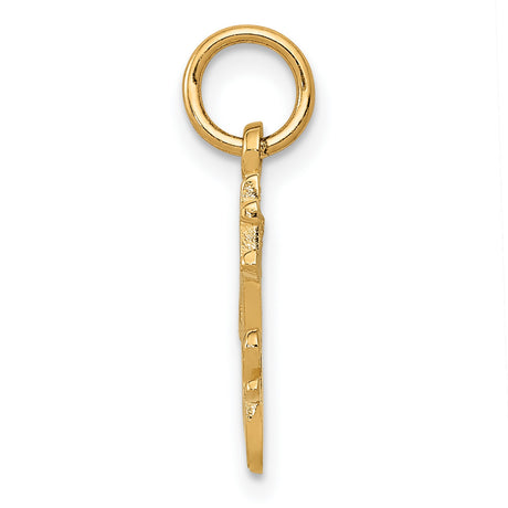 Perfect Wife Stacked Words Charm Pendant in Real 14k Yellow Gold