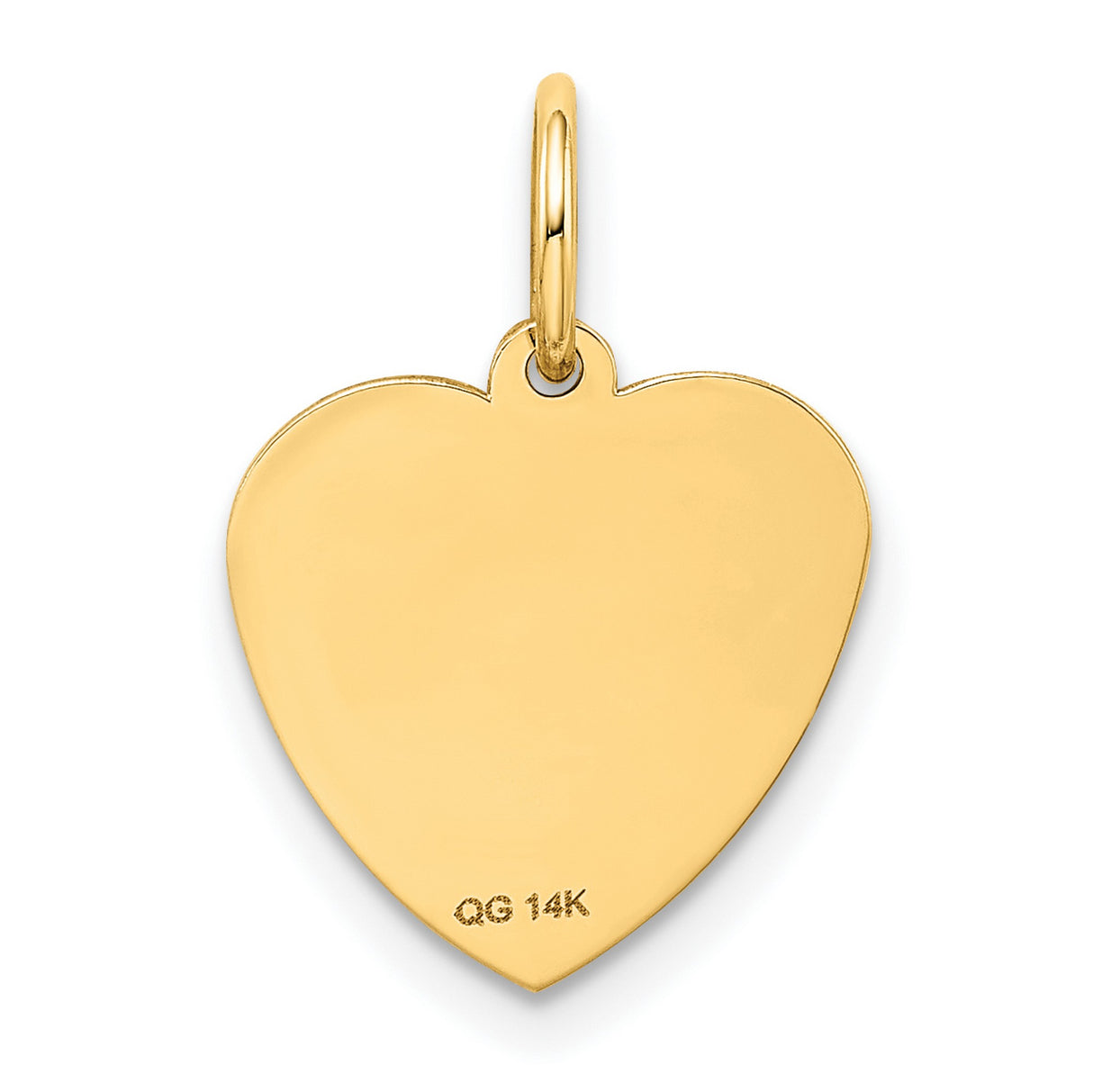 #1 Grand Daughter Words In Circle On Heart Charm Pendant in Real 14k Yellow Gold