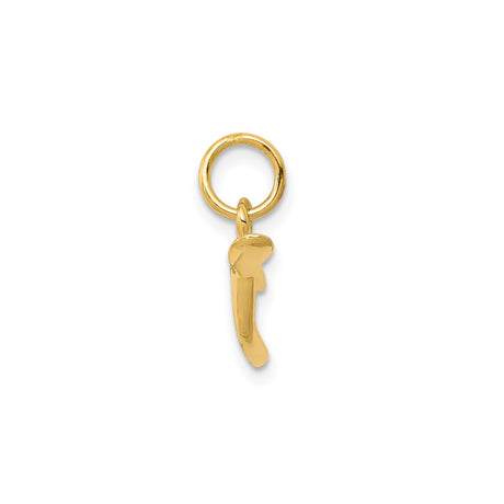 14k Yellow Gold Wishbone Pendant, Sleek Polished Good Luck Charm for Women