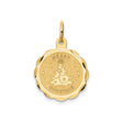 14k Yellow Gold Christmas Tree Pendant with Merry Christmas Engraving and Star Design