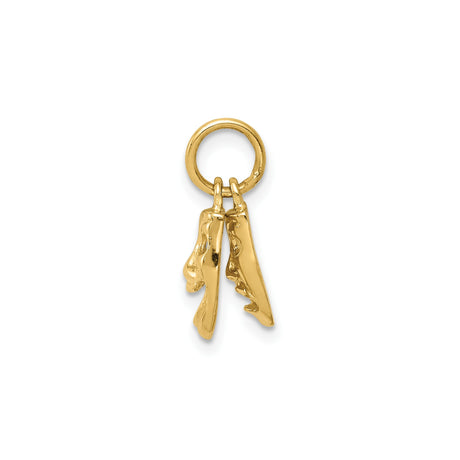 14k Yellow Gold Theater Pendant with Comedy and Tragedy Masks Charm