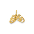 14k Yellow Gold Theater Pendant with Comedy and Tragedy Masks Charm