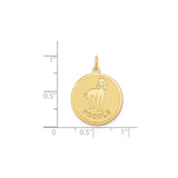 14k Yellow Gold Poodle Pendant with Outline and POODLE Text, Dog Charm for Pet Lovers