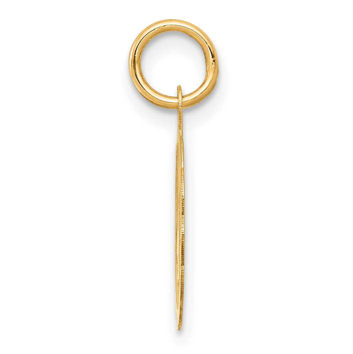 14k Yellow Gold Pendant with Wedding Bells and Ribbon, Romantic Bridal Charm