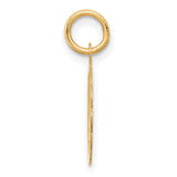 14k Yellow Gold Pendant with Wedding Bells and Ribbon, Romantic Bridal Charm