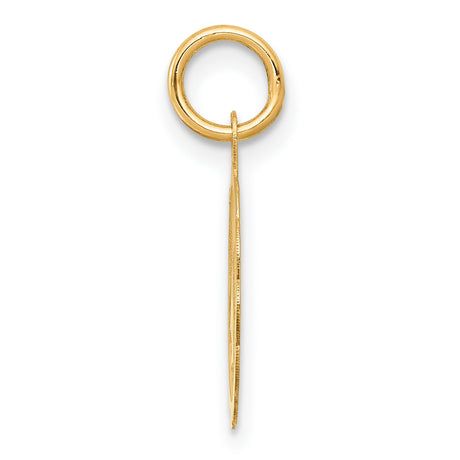 14k Yellow Gold Pendant with Wedding Bells and Ribbon, Romantic Bridal Charm