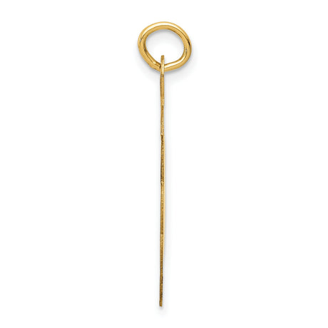Wedding Bells With Bow Charm Pendant in Real 14k Yellow Gold