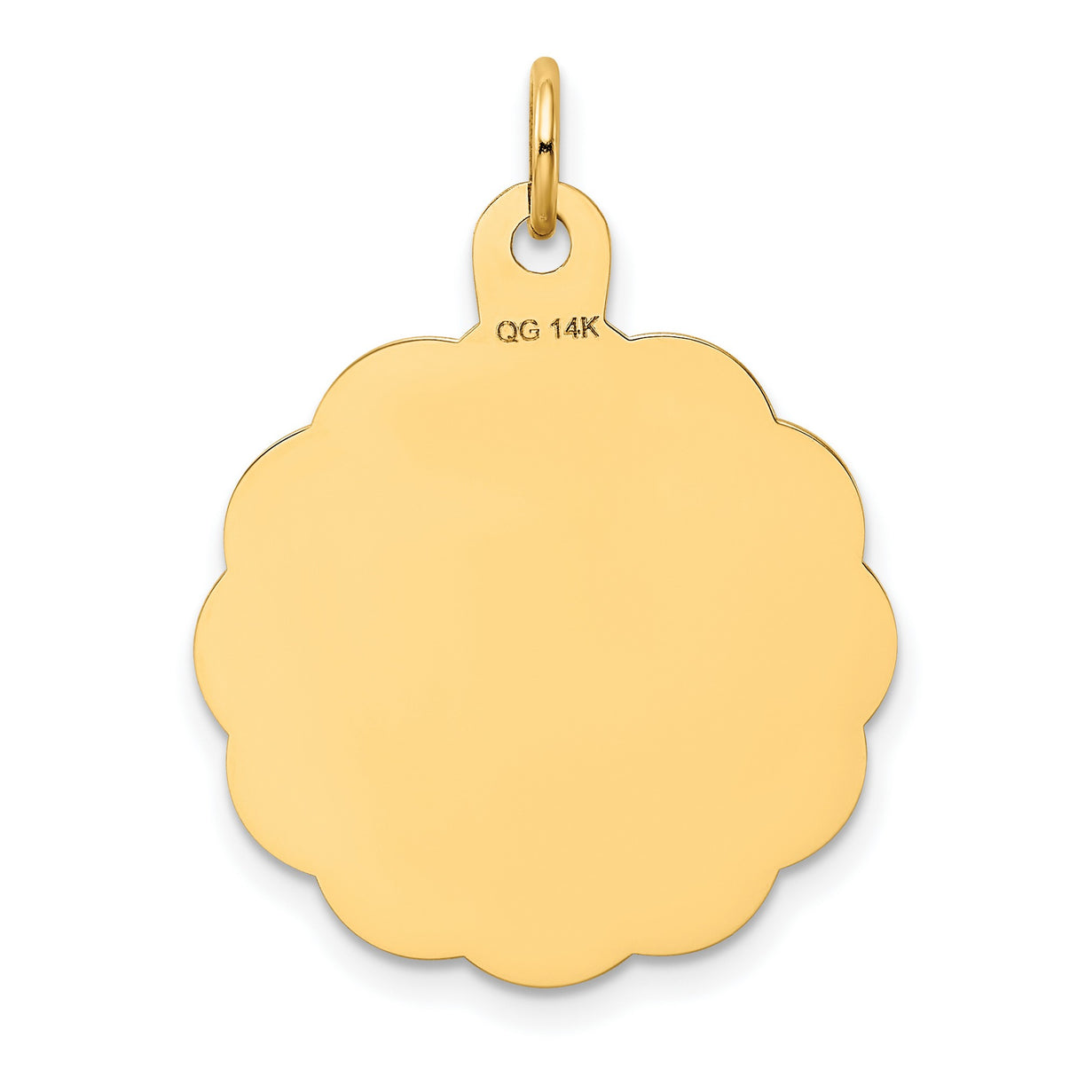Wedding Bells With Bow Charm Pendant in Real 14k Yellow Gold