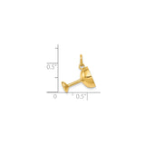 14k Yellow Gold Wine Glass Charm Pendant, Polished Goblet Design, Celebration Jewelry for Women