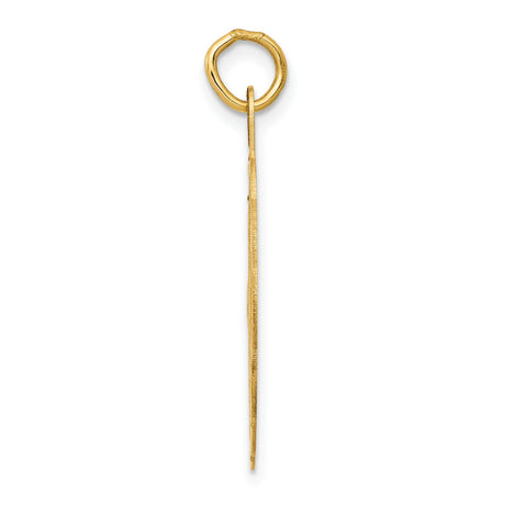 14k Yellow Gold Pendant with Wedding Bells and Bow, Romantic Bridal Charm