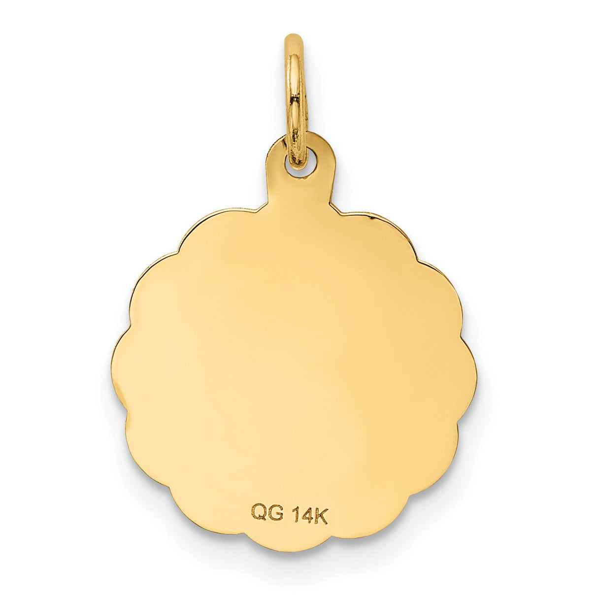 14k Yellow Gold Pendant with Love Message and Heart Symbol, Romantic Keepsake for Women