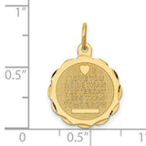 14k Yellow Gold Pendant with Love Message and Heart Symbol, Romantic Keepsake for Women
