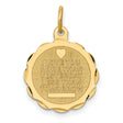 14k Yellow Gold Pendant with Love Message and Heart Symbol, Romantic Keepsake for Women