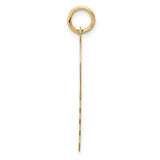 14k Yellow Gold Key Pendant with Two Hearts and Arrow, Romantic Love Charm