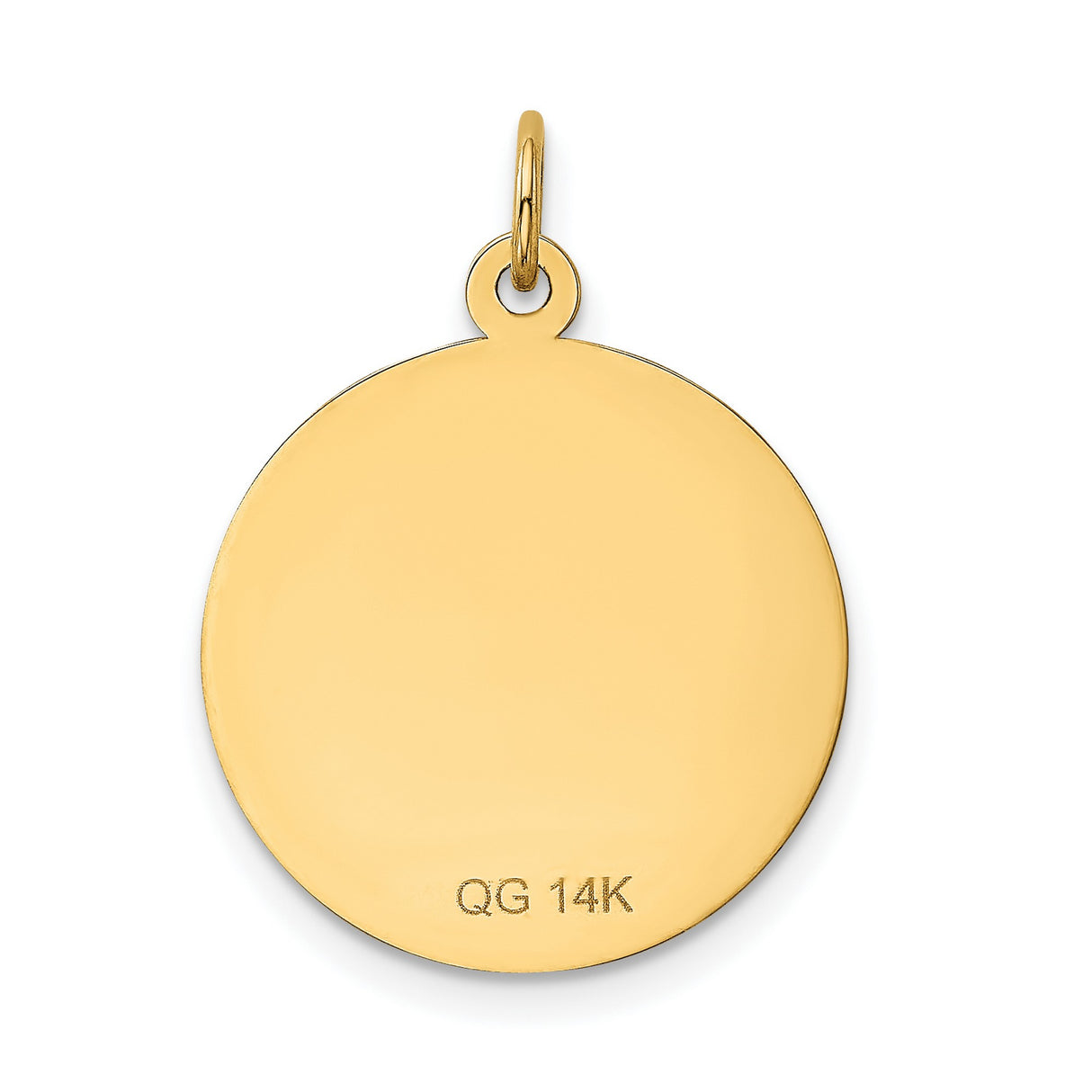 14k Yellow Gold Round Pendant with Decorative Border, Sentimental Milestone Charm for Women