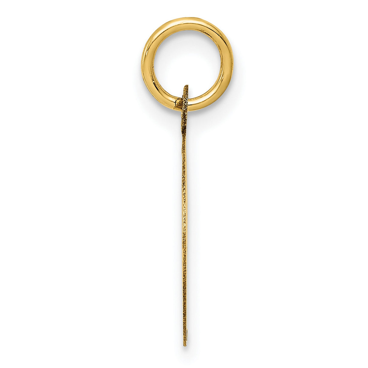 14k Yellow Gold Happy Anniversary Pendant Charm with Textured Center and Polished Border