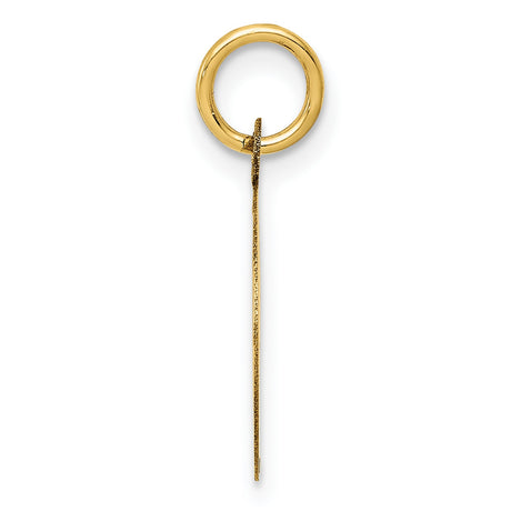 14k Yellow Gold Happy Anniversary Pendant Charm with Textured Center and Polished Border