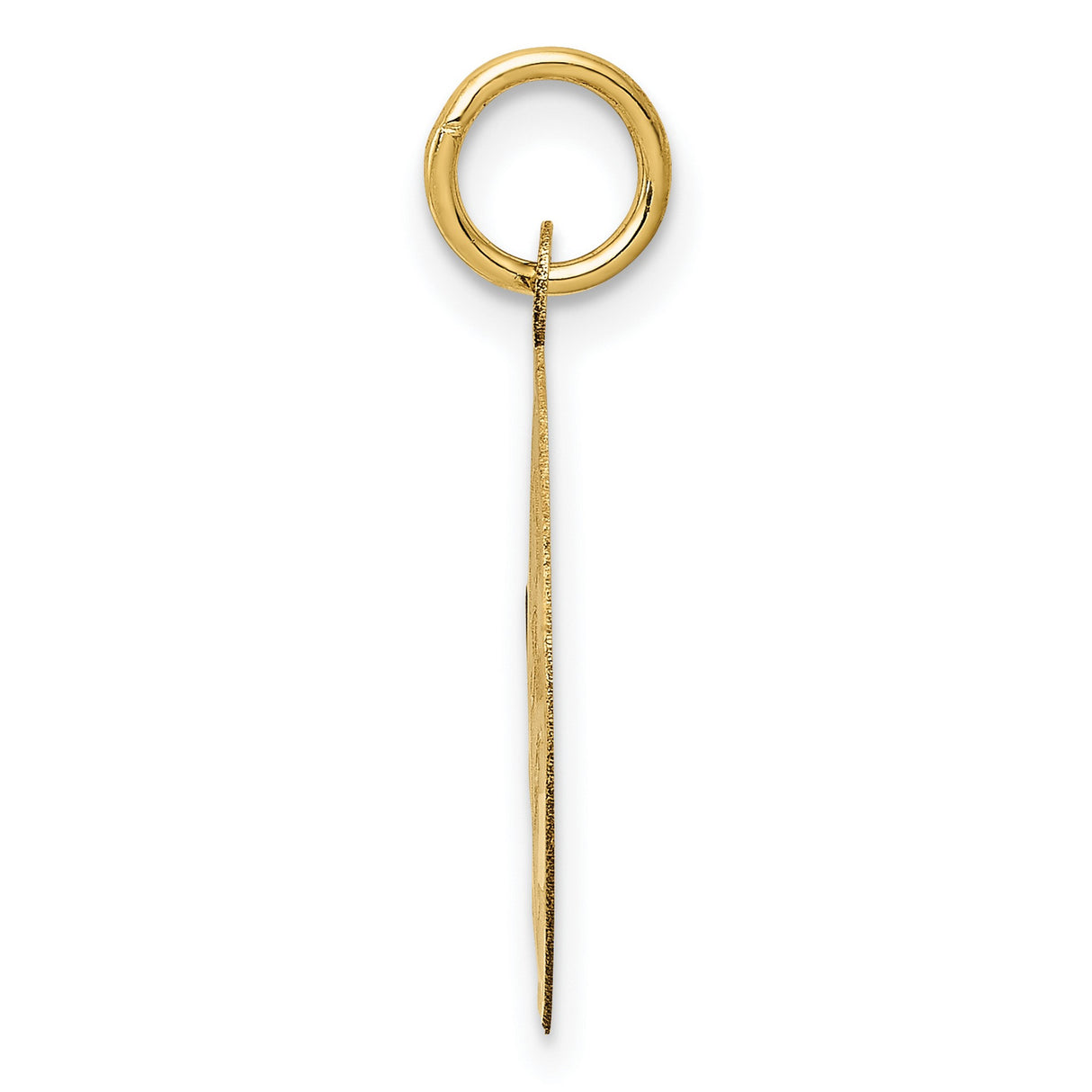 14k Yellow Gold Round Pendant with Floral Engraving and Happy Anniversary Message