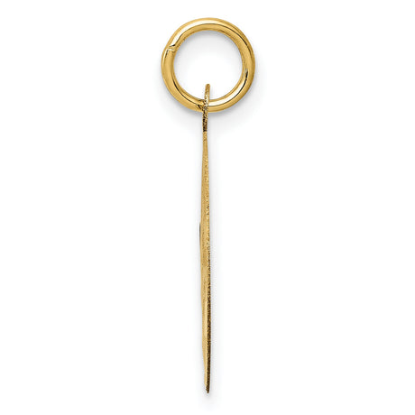 14k Yellow Gold Round Pendant with Floral Engraving and Happy Anniversary Message