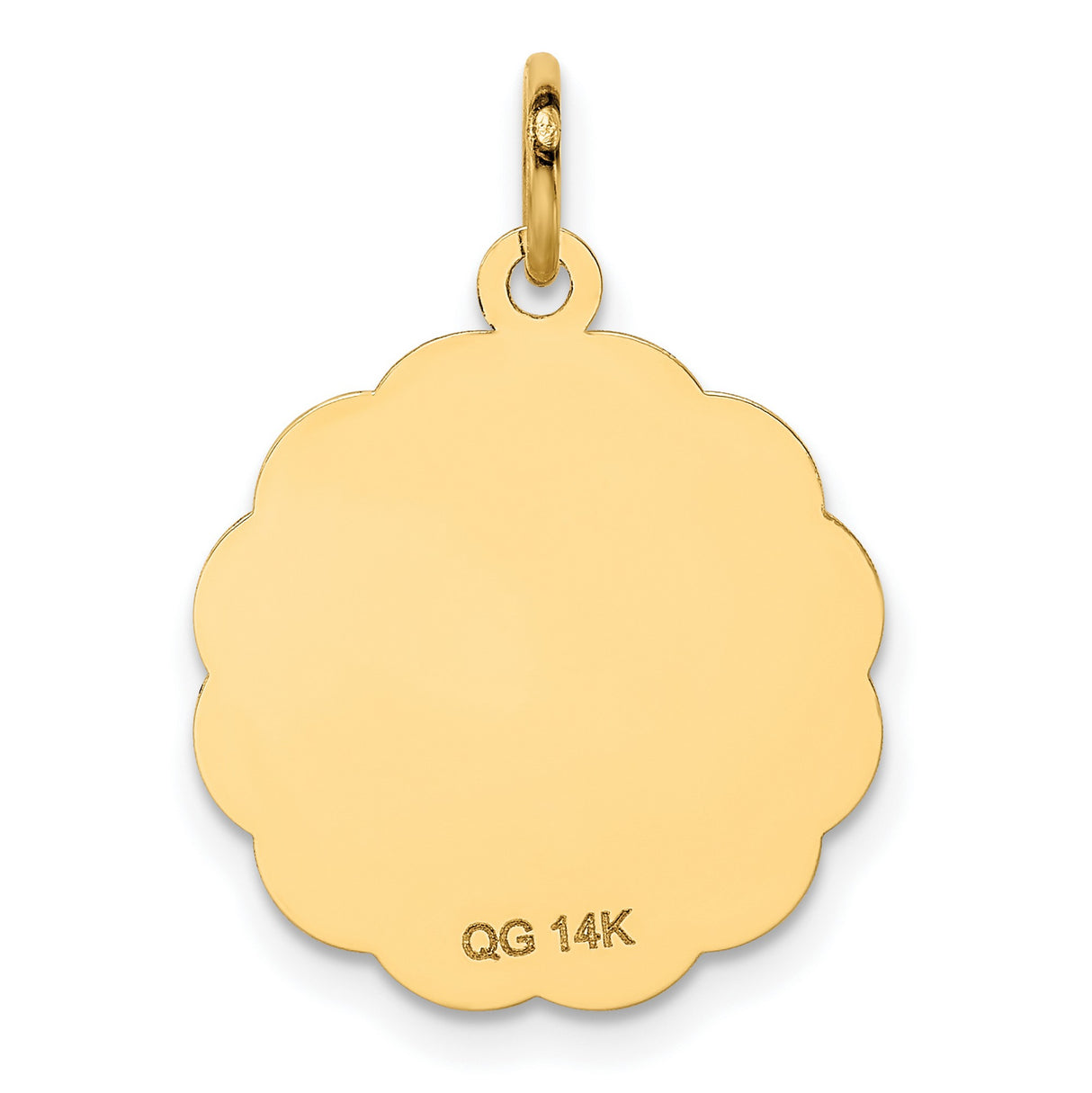 14k Yellow Gold Pendant with Happy Anniversary Engraving and Wedding Bells Design