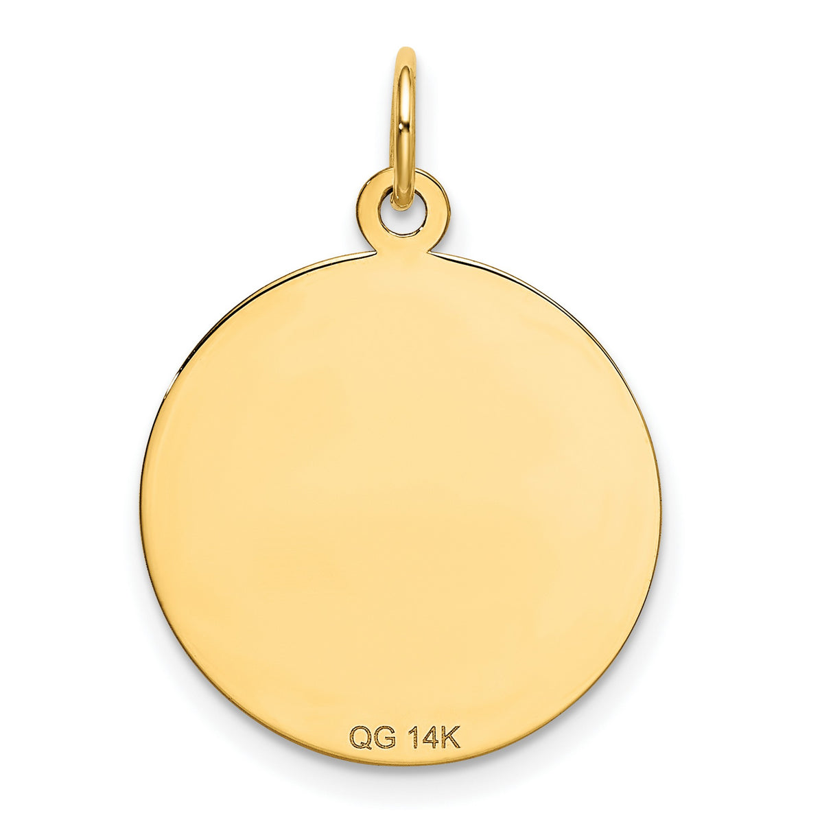 14k Yellow Gold Happy Anniversary Round Pendant with Geometric Accents, Romantic Charm