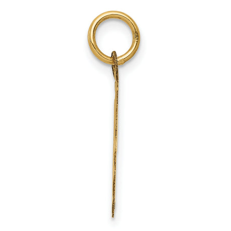 14k Yellow Gold Pendant with Scalloped Edge, 5th Anniversary Milestone Design