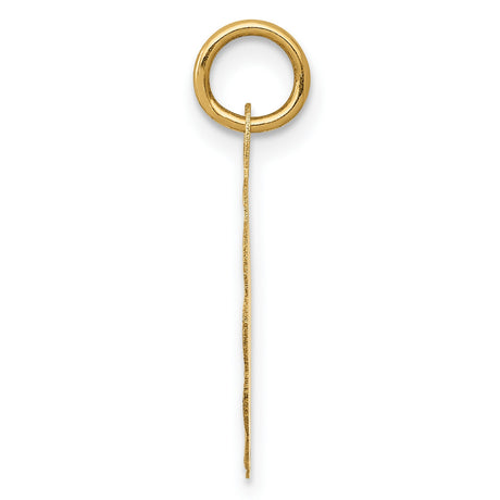 14k Yellow Gold Pendant with Scalloped Edge, 10th Anniversary Milestone Charm for Women