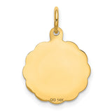 14k Yellow Gold 20th Anniversary Pendant with Milestone Charm, Polished and Textured Design