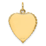 14k Yellow Gold Heart Pendant with 10th Anniversary Engraving, Love and Commitment Theme