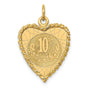 14k Yellow Gold Heart Pendant with 10th Anniversary Engraving, Love and Commitment Theme