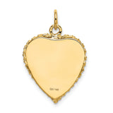14k Yellow Gold Heart Pendant with 20th Anniversary Engraving and Decorative Border