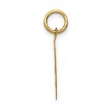 Its A Boy Words And Baby In Blanket On Round Scalloped Edge Disc Charm Pendant in Real 14k Yellow Gold