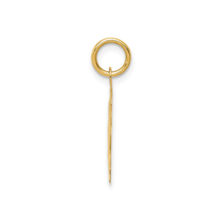14k Yellow Gold Pendant with Heart Engraving, Special Daughter Disc Charm, Sentimental Jewelry