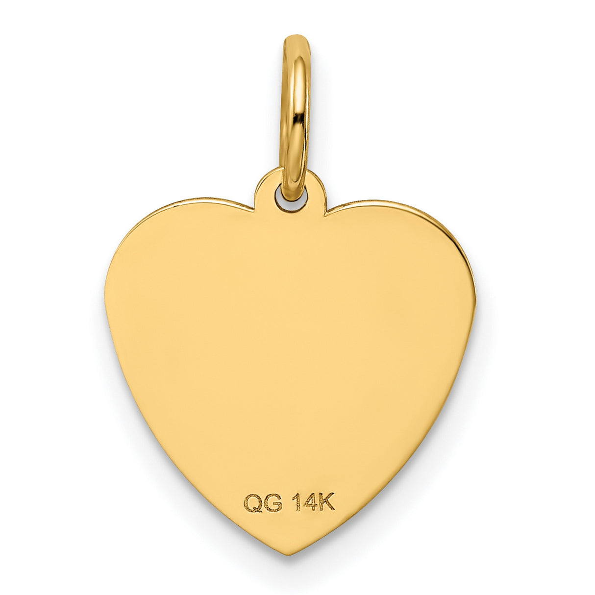 #1 God Daughter Words And Flowers On Disc Heart Charm Pendant in Real 14k Yellow Gold