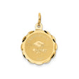 14k Yellow Gold Graduation Day Pendant with Cap and Diploma Design