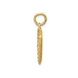 14k Yellow Gold Heart Shaped Graduation Pendant with Cap and Diploma Design