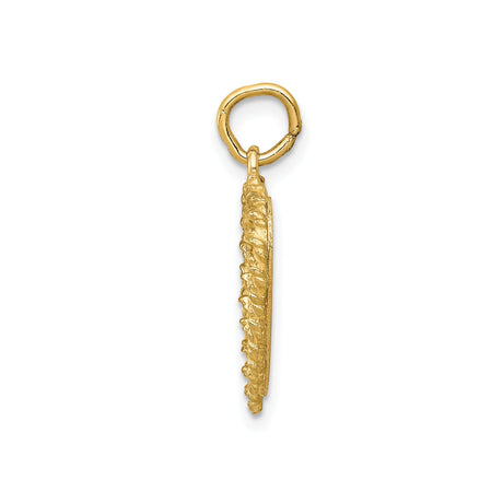 14k Yellow Gold Heart Shaped Graduation Pendant with Cap and Diploma Design