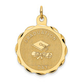 14k Yellow Gold Graduation Pendant with Cap and Diploma Design, Unisex Academic Charm