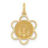 14k Yellow Gold Confirmation Dove Pendant with My Confirmation Engraving, Religious Charm