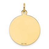 14k Yellow Gold Confirmation Pendant with Raised Cross and Sunburst Design