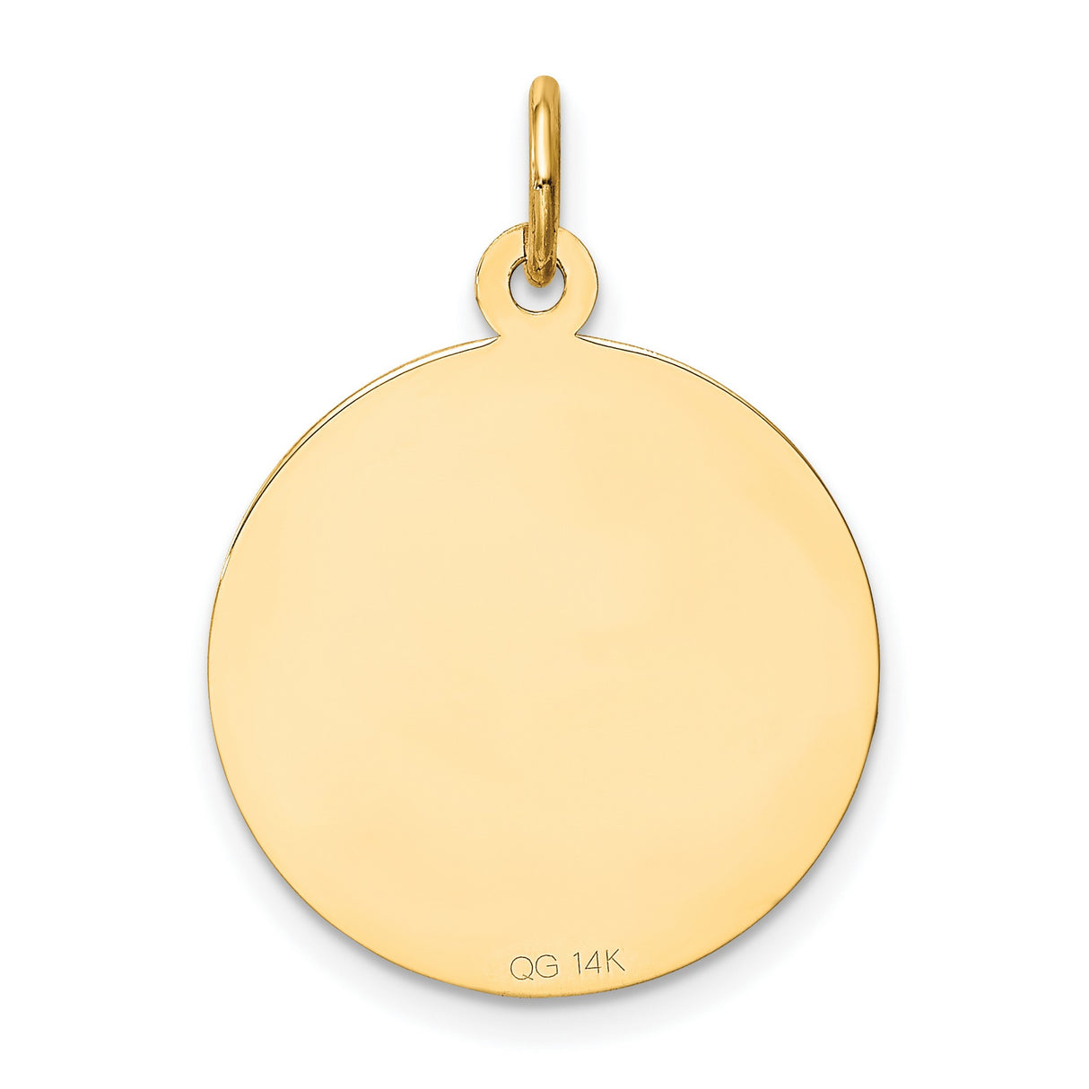 My Confirmation Words and Flying Dove Holy Spirit Round Medal Charm Pendant in Real 14k Yellow Gold