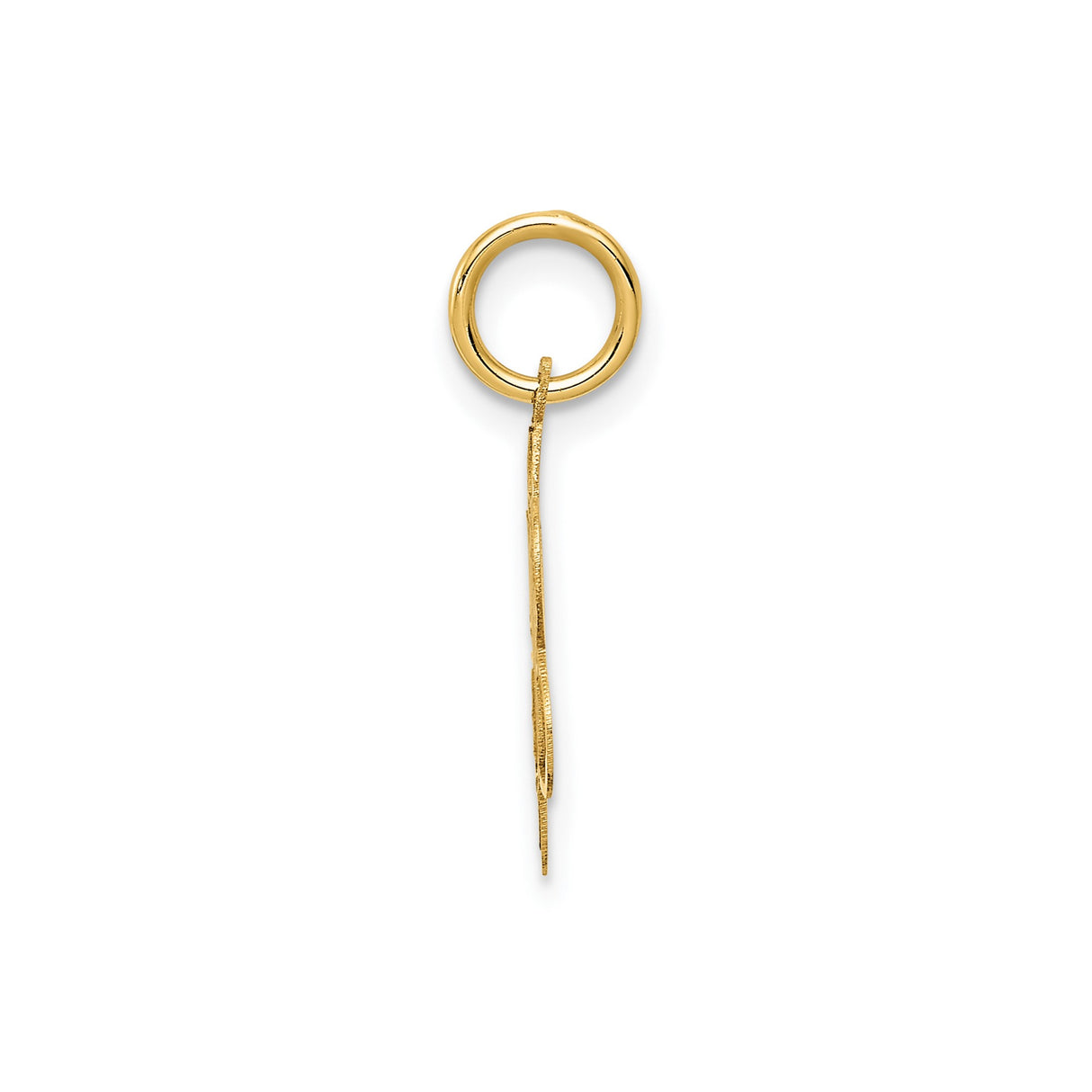 14k Yellow Gold Sweet 16 Pendant with Heart Engraving and Floral Border Charm for Teen Girl