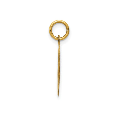 14k Yellow Gold Sweet 16 Pendant Charm with Heart Detail and Scalloped Edge