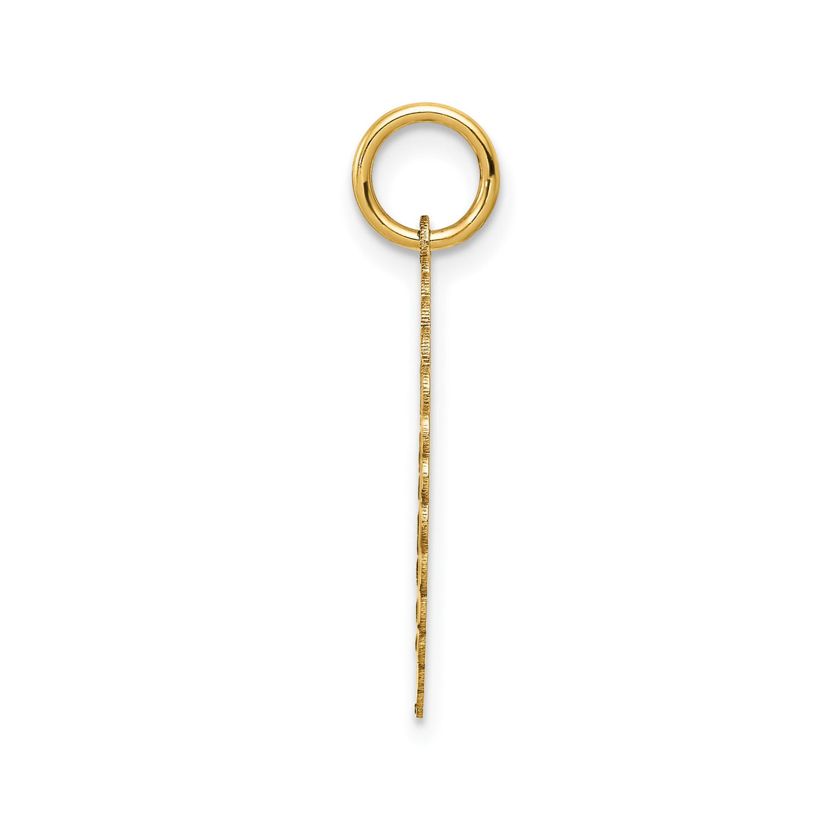 14k Yellow Gold Sweet Sixteen Pendant with Scalloped Border and Heart Detail
