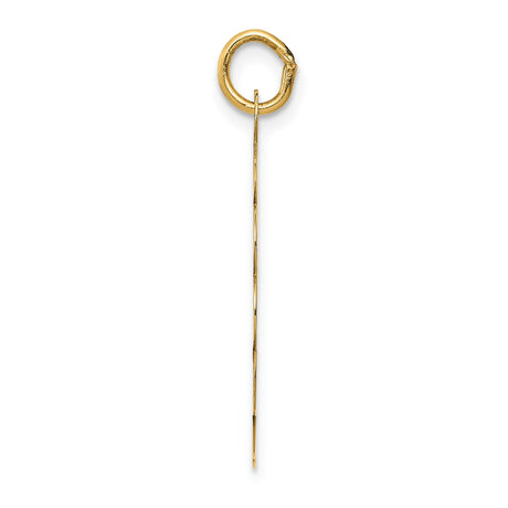 14k Yellow Gold Pendant, Scalloped Edge Happy Birthday Charm for Women