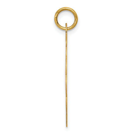 14k Yellow Gold Pendant, Scalloped Edge Happy Birthday Design Charm