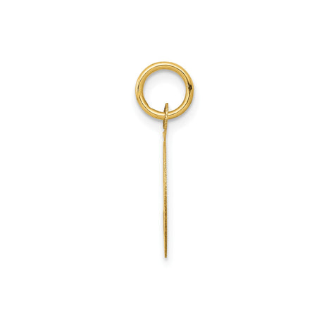 14k Yellow Gold Happy Birthday Round Pendant Charm with Script Engraving and Textured Center