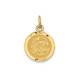 14k Yellow Gold Happy Birthday Round Pendant Charm with Script Engraving and Textured Center