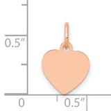 14k Rose Gold Heart Pendant with Smooth Polished Surface, Engravable Sentimental Jewelry